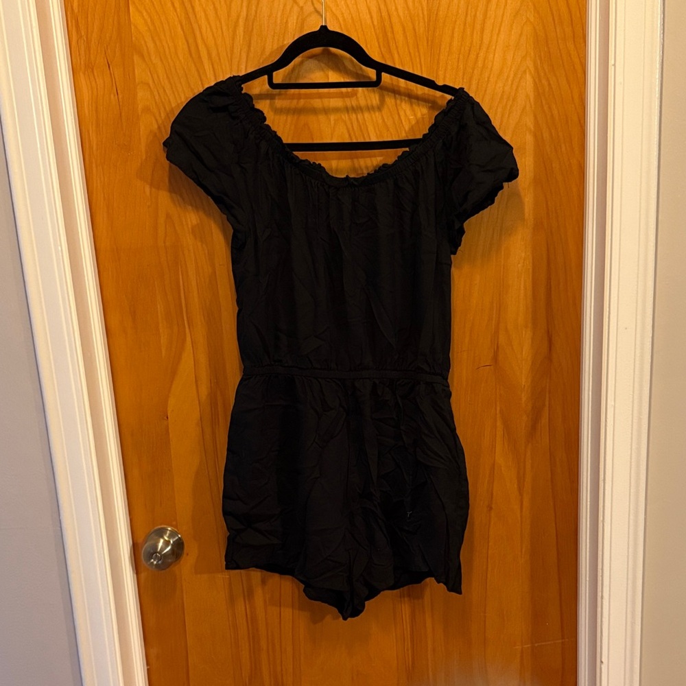 Black Off-Shoulder Romper